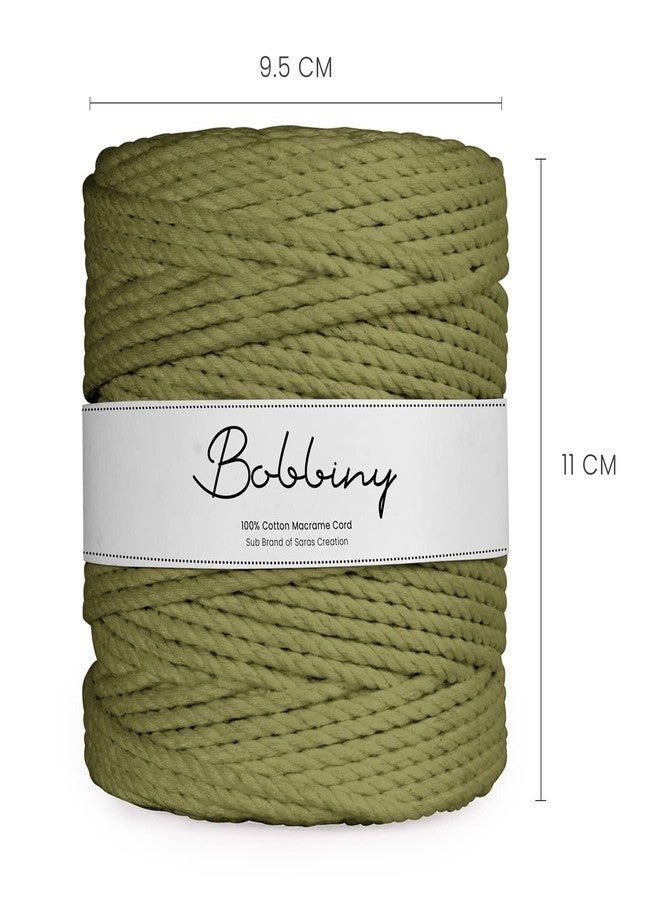 Bobbiny | 3 Ply Twisted Macrame Cotton Cord Dori (Roll Packaging) Thread for Macrame DIY and Other Projects | Mehandi Green | 3mm,100 Meter - Image 5
